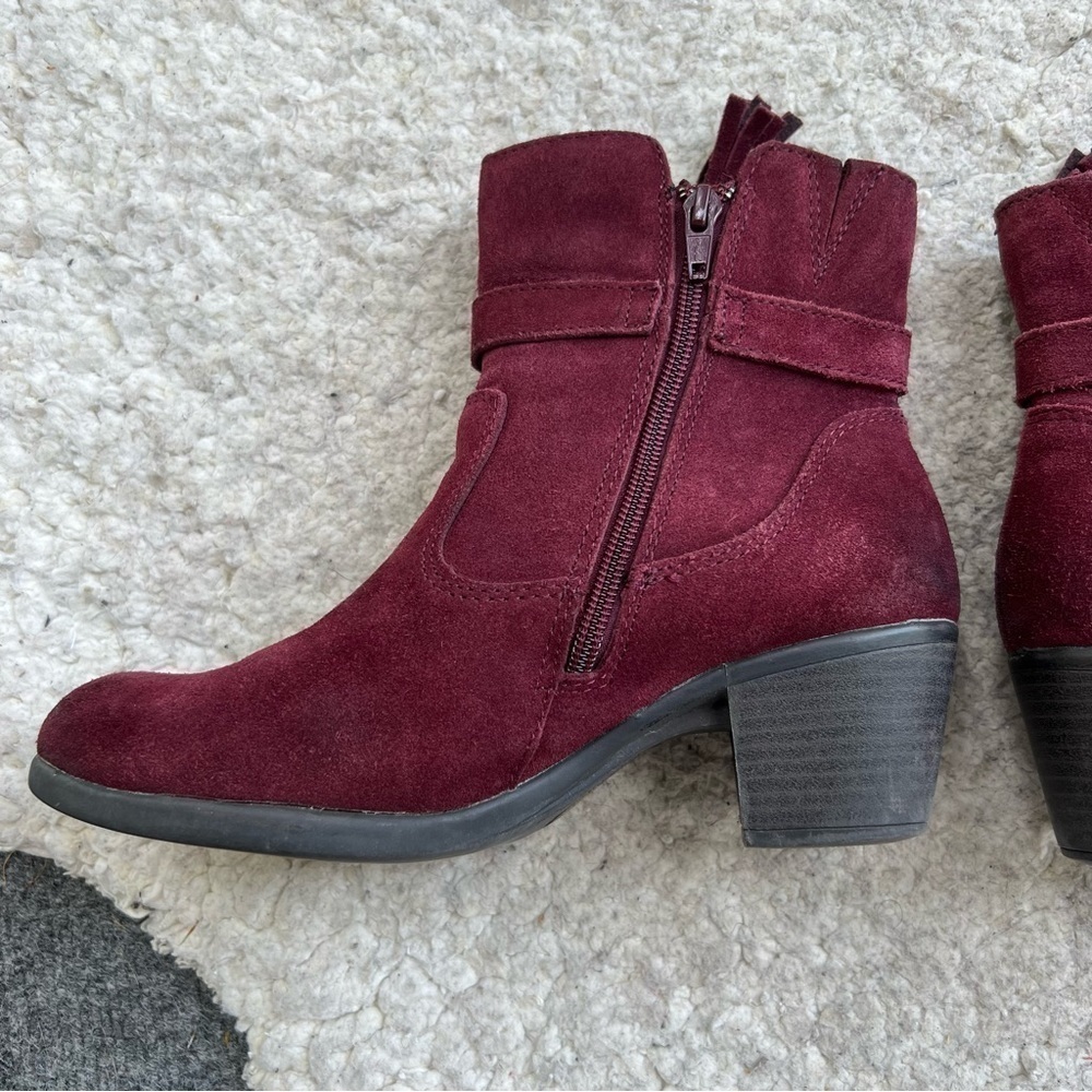 Earth Origins by EARTH "Tori" Merlot Suede Ankle Western Boho Booties Size 7M - Picture 4 of 12